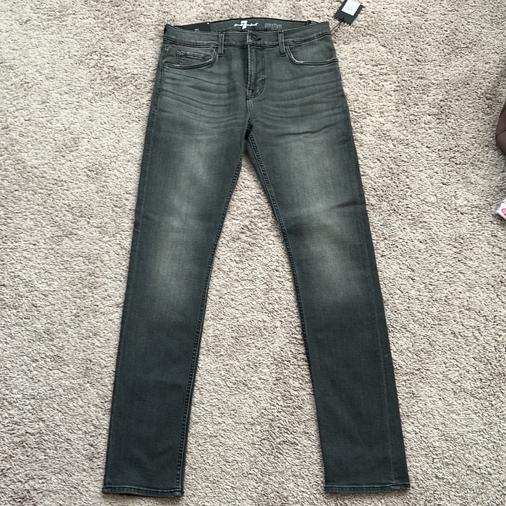 NWT Men’s 7 For All Mankind Paxtyn Black Skinny Jeans